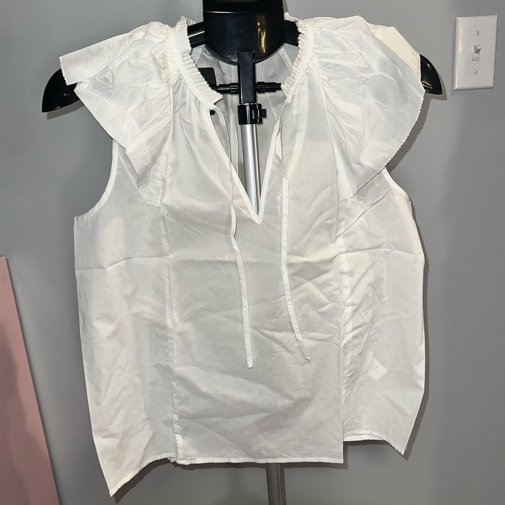 NWT Rails White Ruffled Women's Top